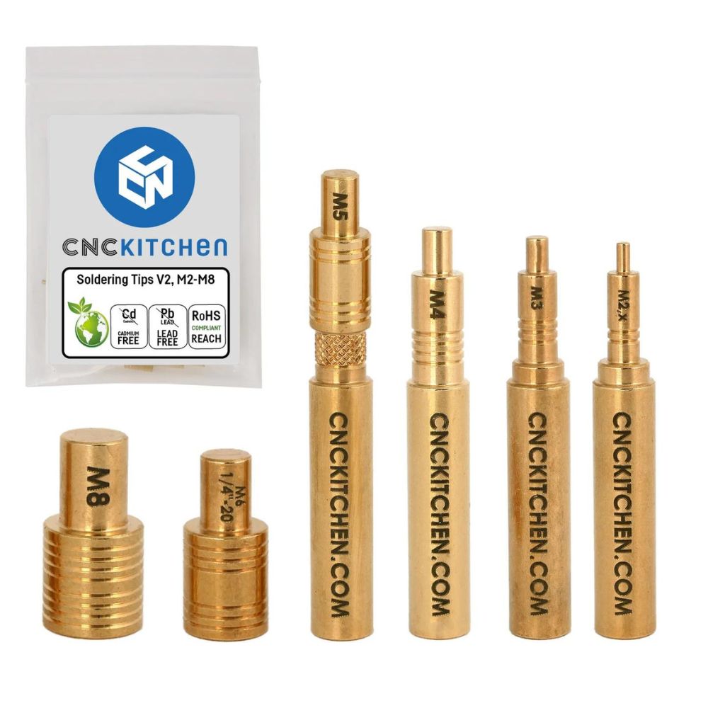 CNC Kitchen - Pannes à Souder M2-M8 V2 - Kit de 7 pièces