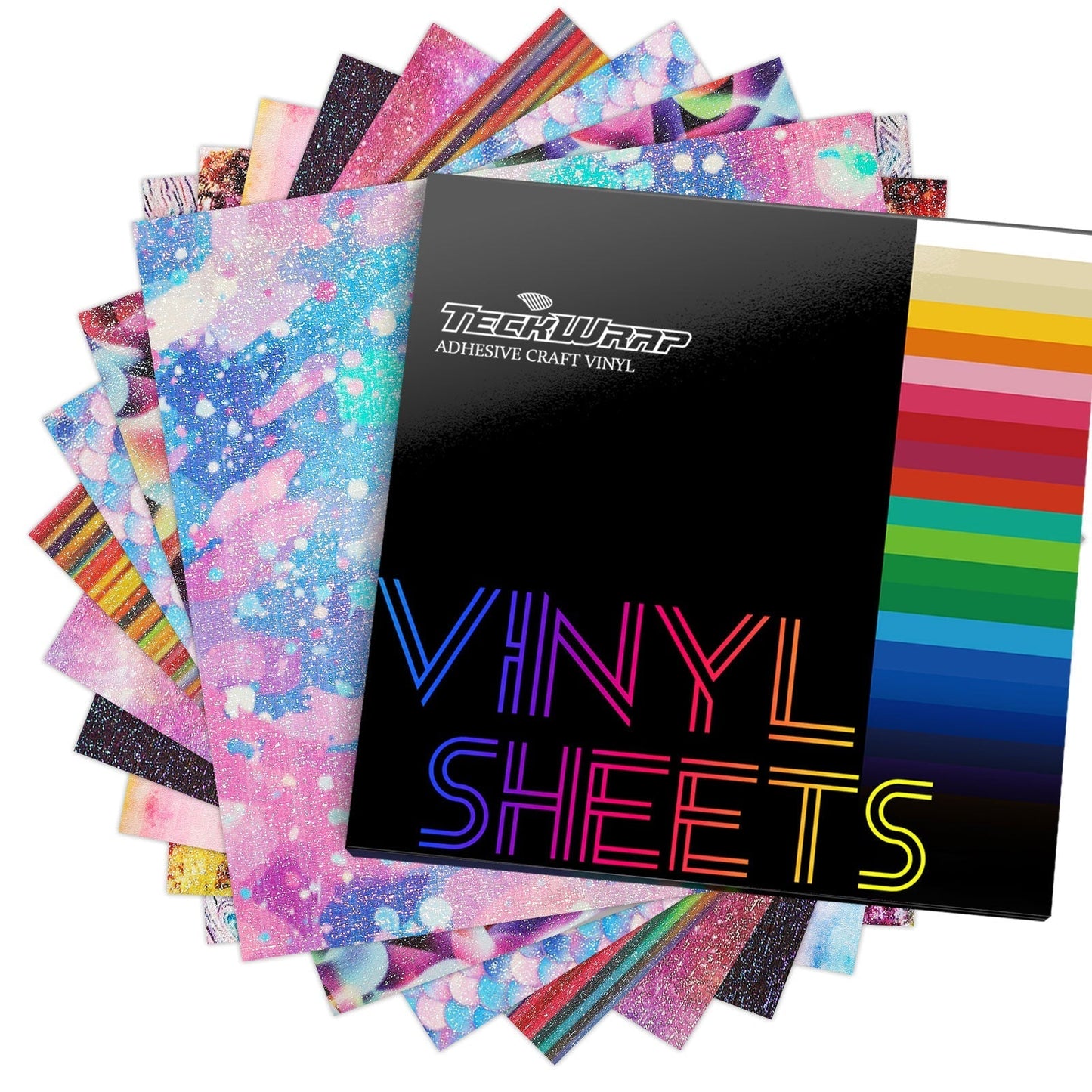 Glitter Brush Vinyl Sheets Pack - Worldwide / 9 PCS - TeckwrapCraft