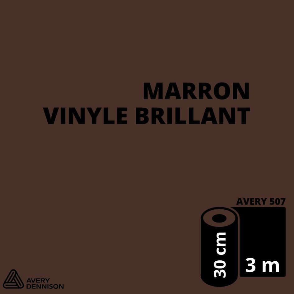 AVERY 500 - Vinyle Adhésif - Marron - Brillant - 30 cm x 3 m