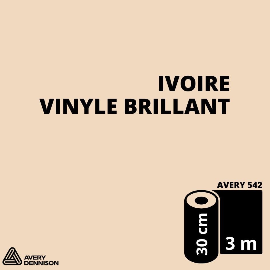 AVERY 500 - Vinyle Adhésif - Ivoire Brillant - 30 cm x 3 m
