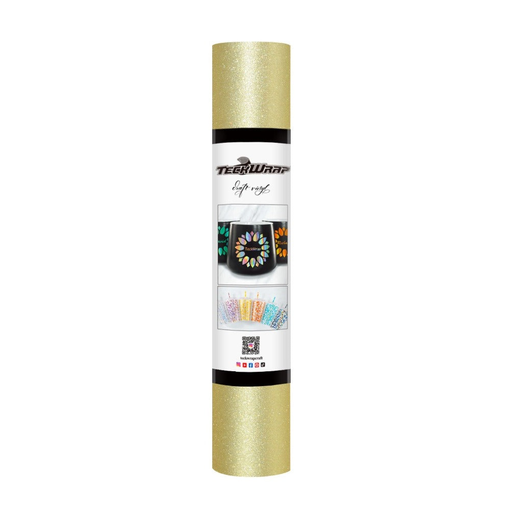 TeckWrapCraft - Glitter - Vinyle Adhésif Champagne Gold