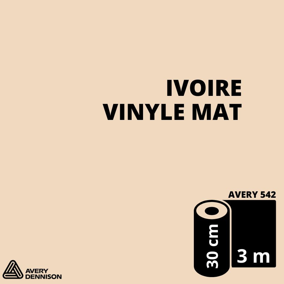 AVERY 500 - Vinyle Adhésif - Ivoire Mat - 30 cm x 3 M