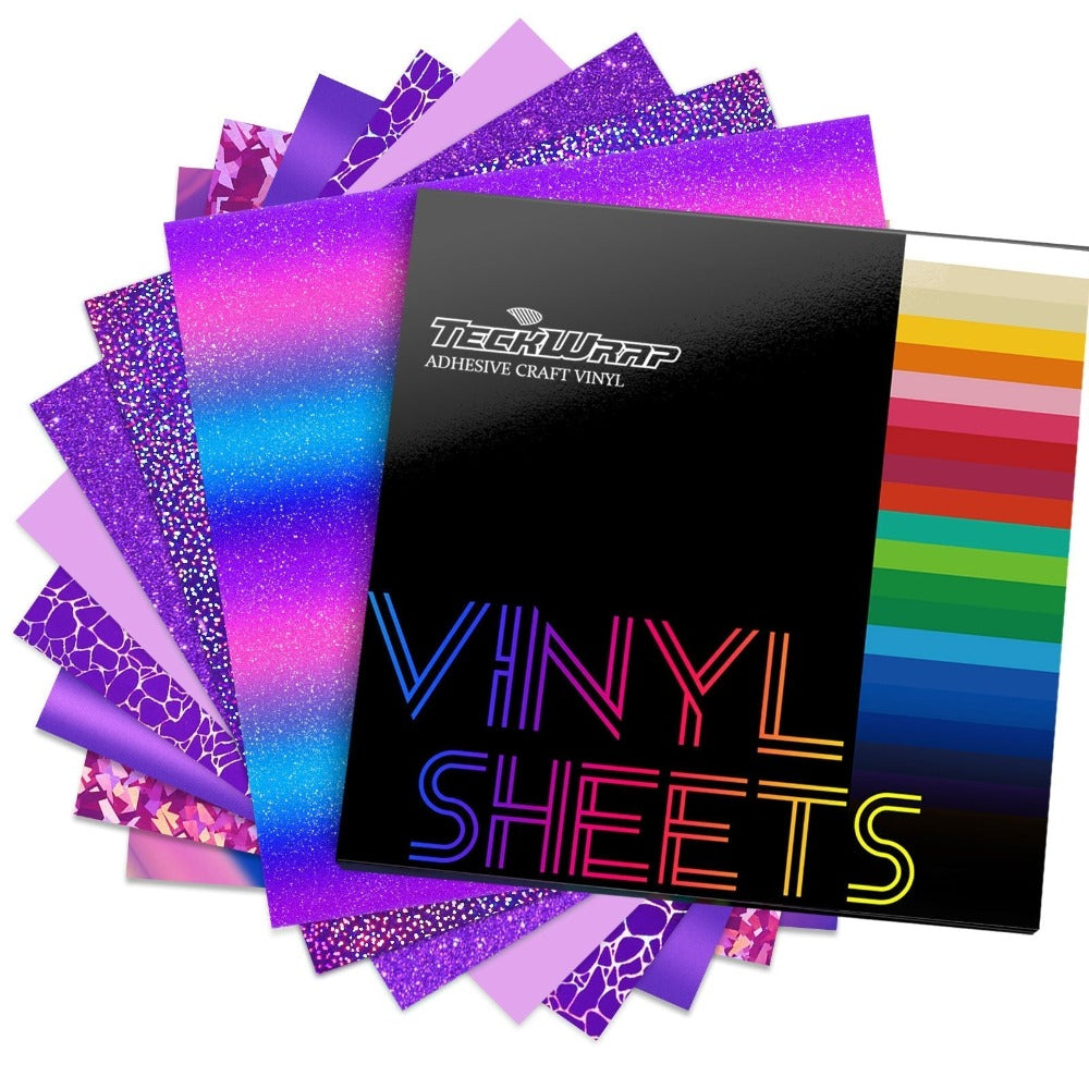 TeckWrapCraft - Color Tone - Vinyles Assortis - Tons Violets - Pack 8 feuilles