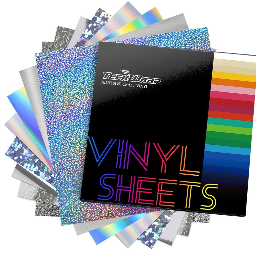 TeckWrapCraft - Color Tone - Vinyles Assortis - Tons Argent - Pack 8 feuilles