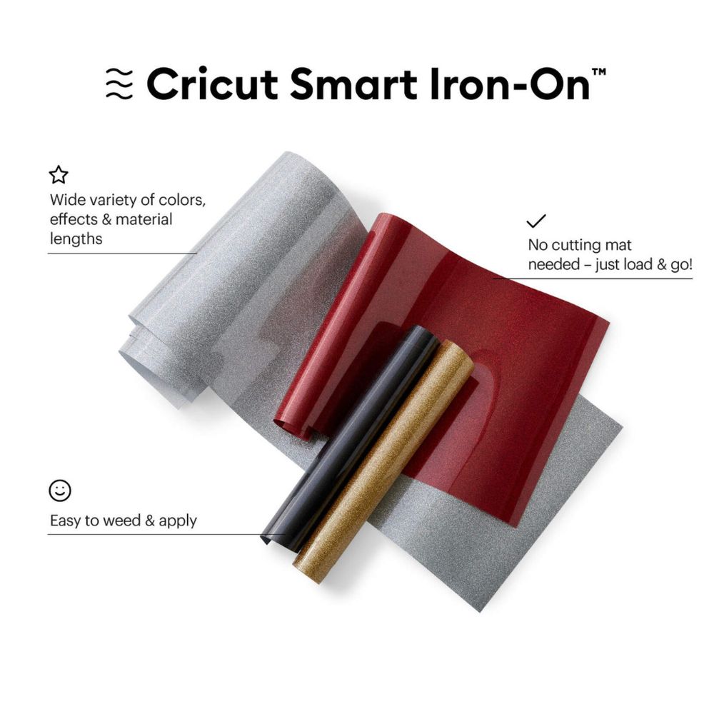 Cricut - Smart Iron-On - Vinyle Thermocollant - Blanc pailleté - 33 x 90 cm