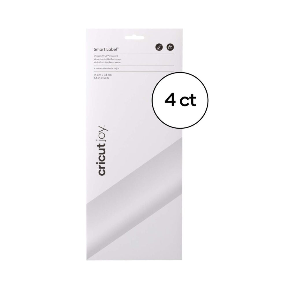 Cricut - Joy - Feuilles de Vinyle Permanent - Blanc (White) - 14 x 33 cm - 4 pièces