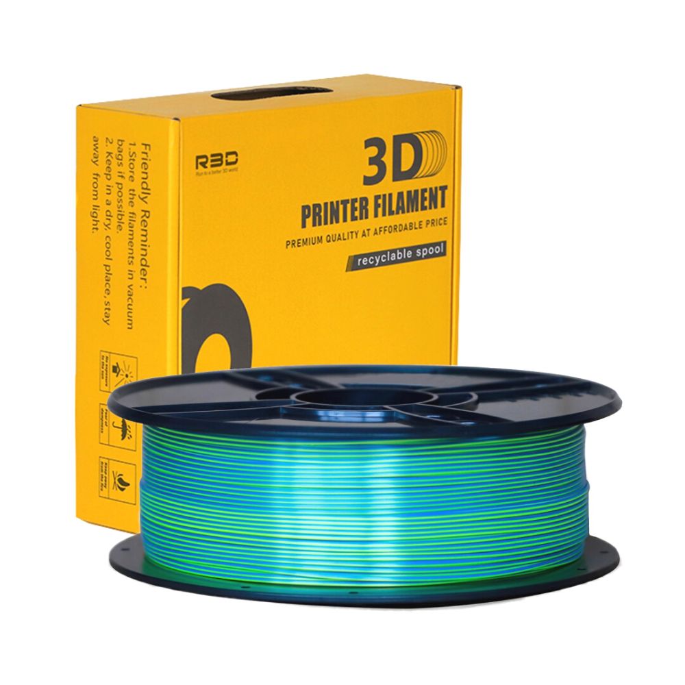 R3D - PLA Magic Silk - Bleu & vert (blue-green) - 1,75 mm - 1 kg