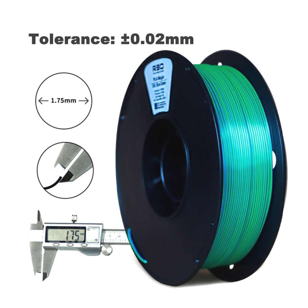 R3D - PLA Magic Silk - Bleu & vert (blue-green) - 1,75 mm - 1 kg
