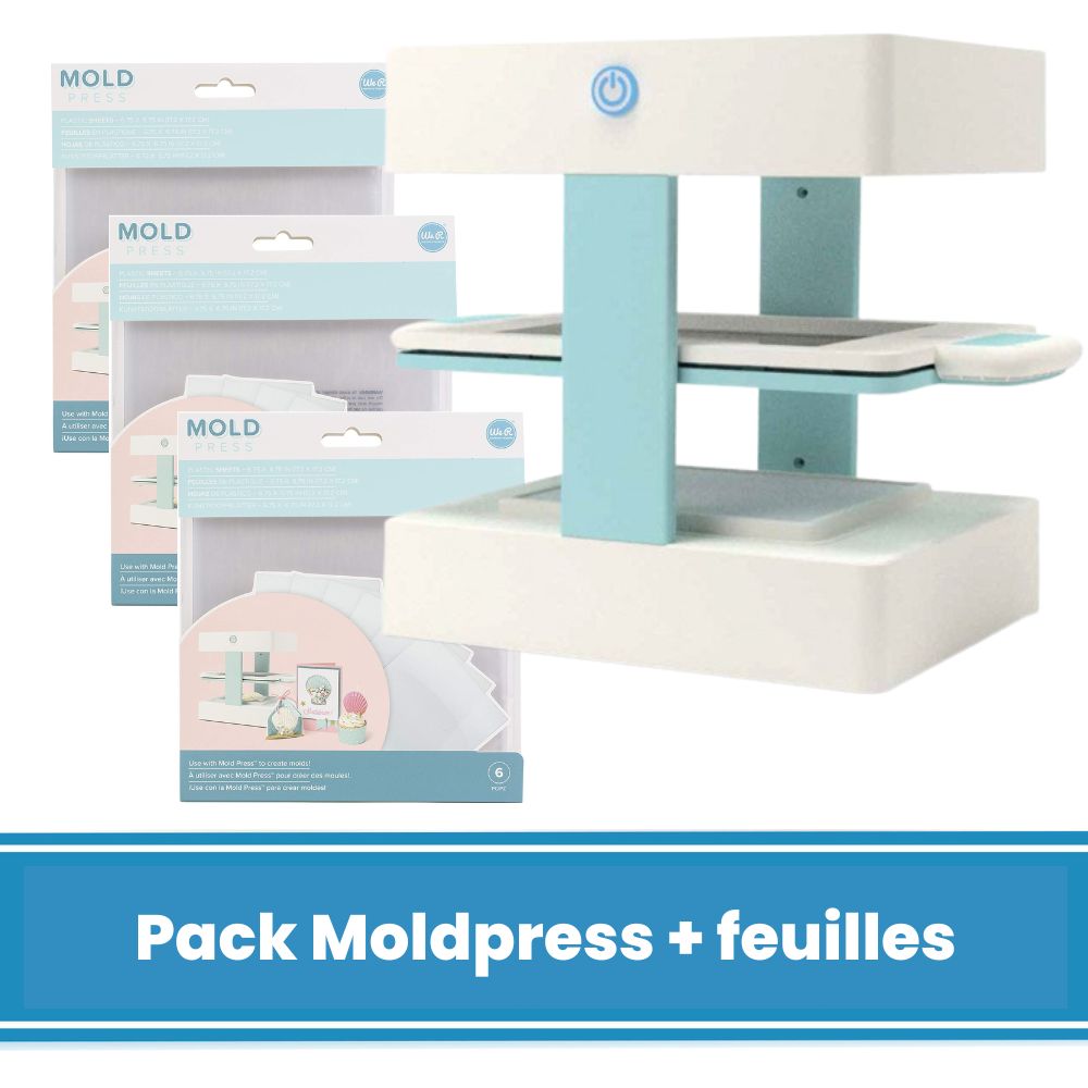 Pack MoldPress - We R Memory Keepers - Machine 3D Moulage + feuilles