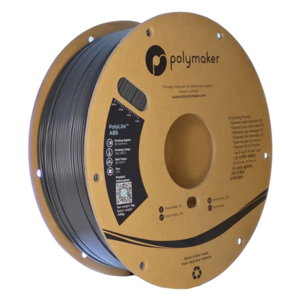Polymaker - PolyLite ABS - Gris Foncé (Dark Grey) - 1,75 mm - 1 kg