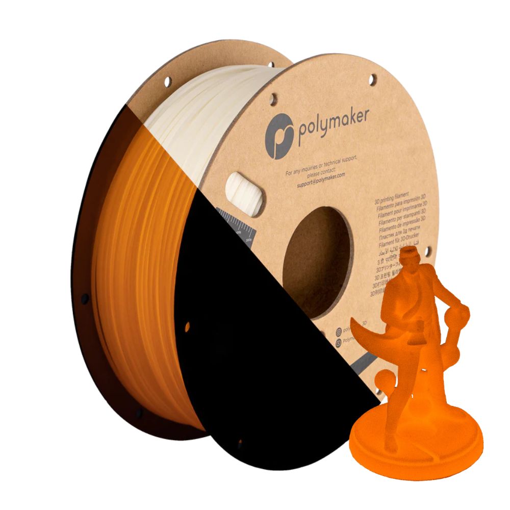 Polymaker - PolyLite Glow PLA - Orange Phosphorescent (Glow Orange) - 1,75 mm - 1 kg