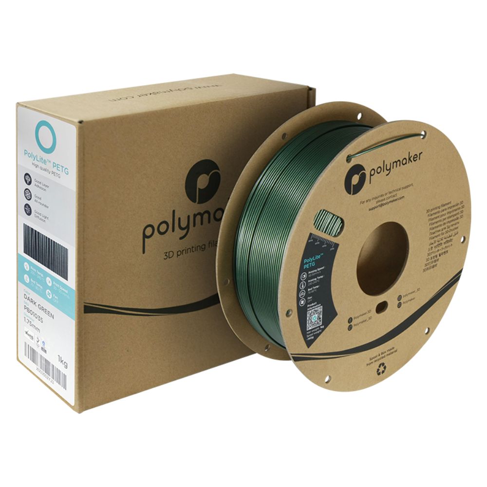 Polymaker - PolyLite PETG - Vert Foncé (Dark Green) - 1,75 mm - 1 kg