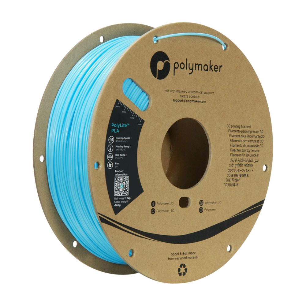 Polymaker - PolyLite PLA - Bleu Ciel (Sky Blue) - 1,75 mm - 1 kg
