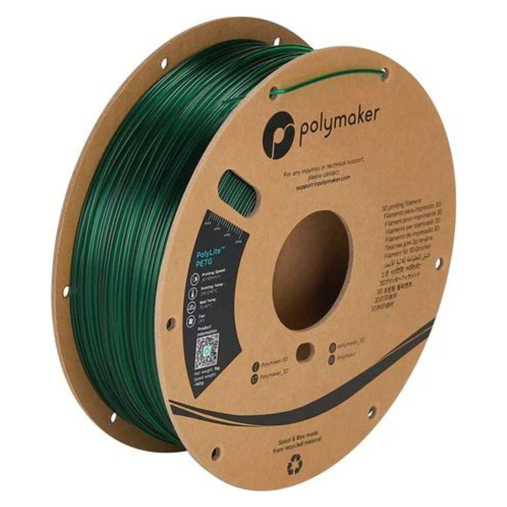 Polymaker - PolyLite Translucent PETG - Vert (Green) - 1,75 mm - 1 kg