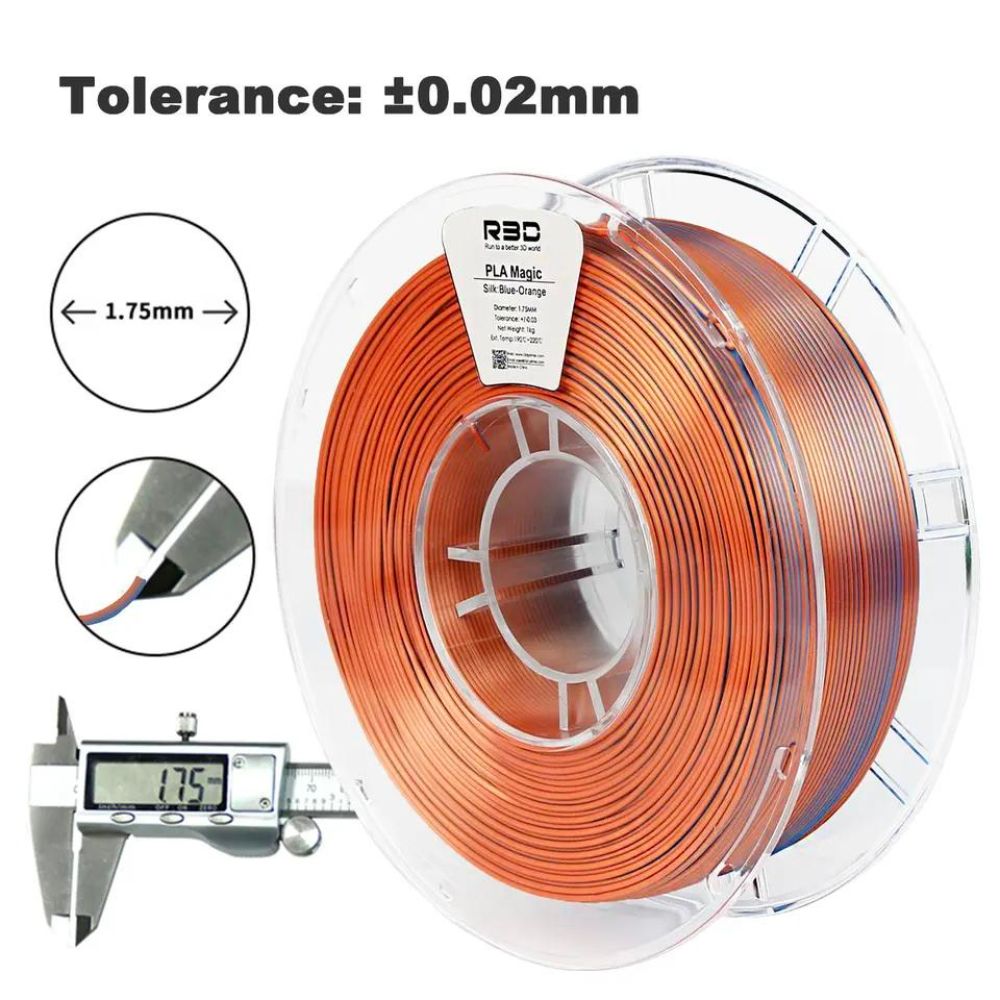 R3D - PLA Magic Silk - Bleu & Orange (Blue-Orange) - 1,75 mm - 1 kg
