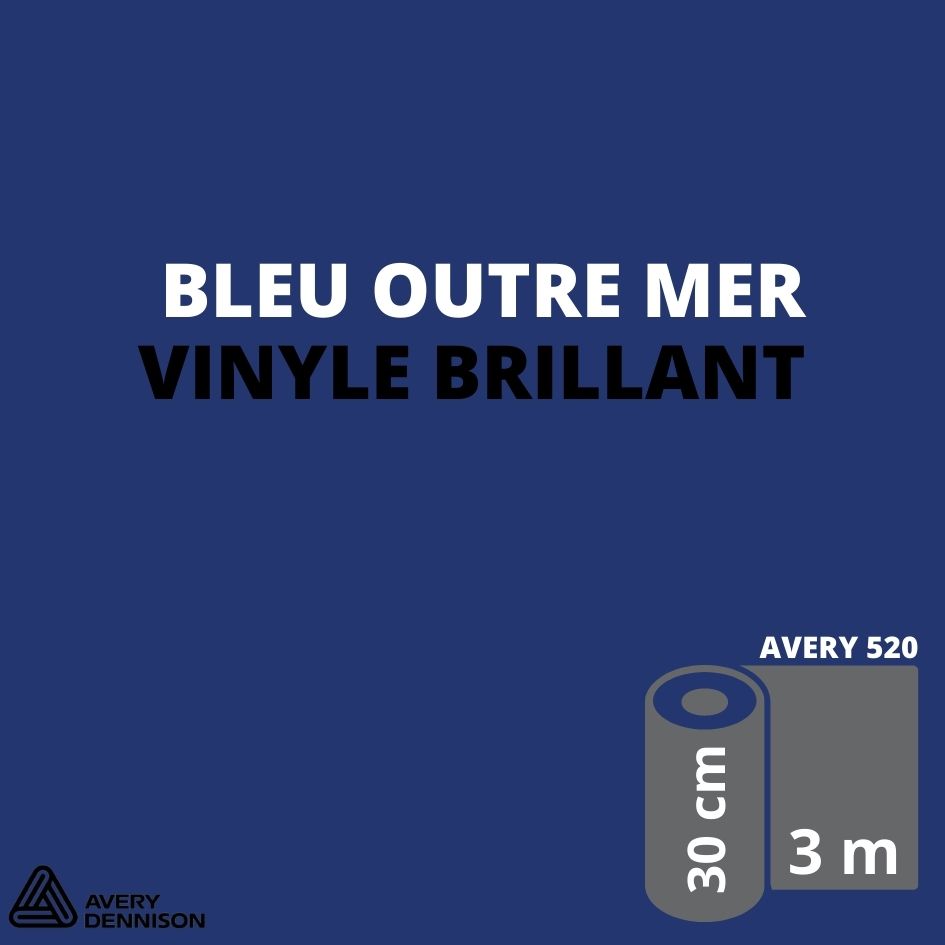 AVERY 500 - Vinyle Adhésif - Bleu Outremer Brillant - 30 cm x 3 m