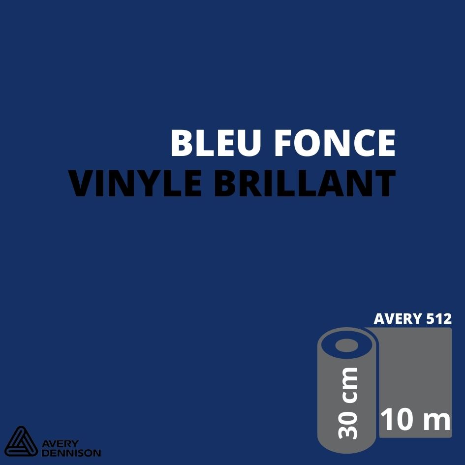 AVERY 500 - Vinyle Adhésif - Bleu Foncé Brillant - 30 cm x 10 m