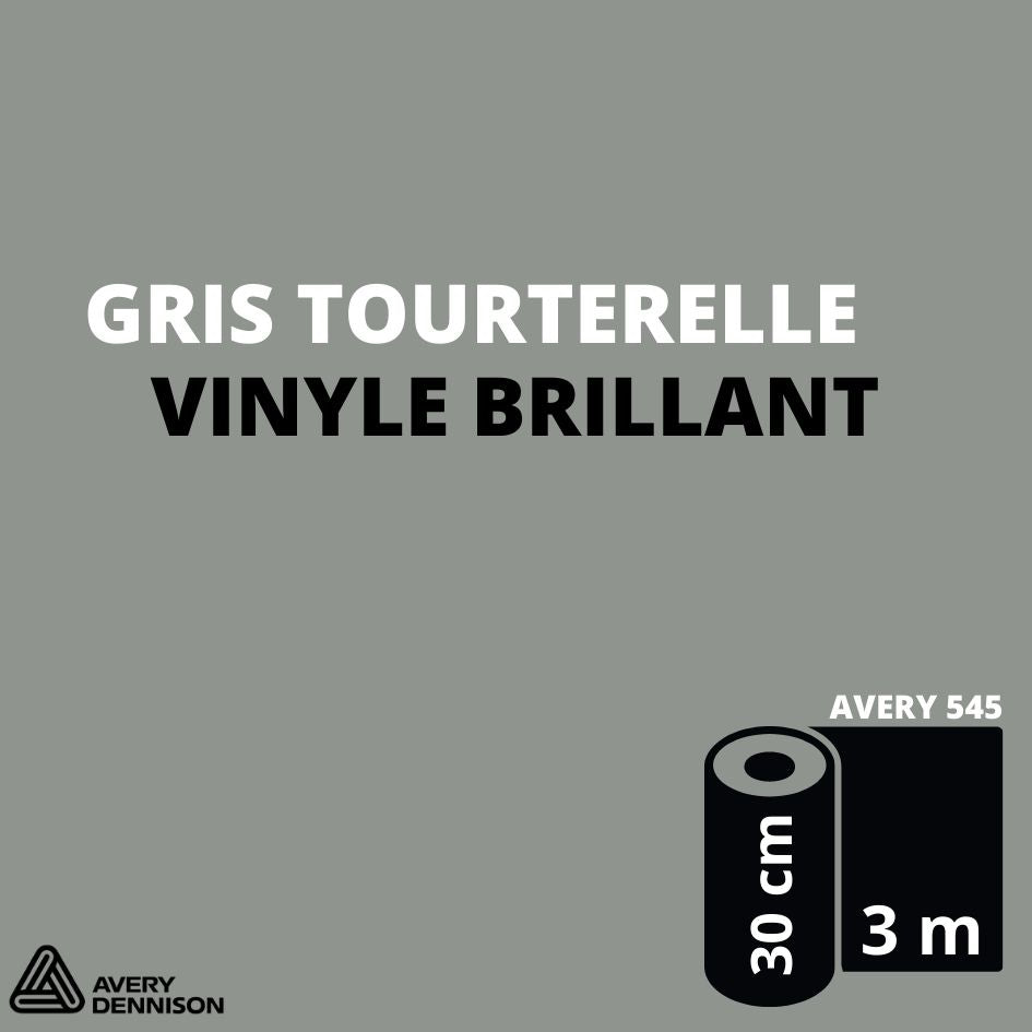 AVERY 500 - Vinyle Adhésif - Gris Tourterelle Brillant - 30 cm x 3 m