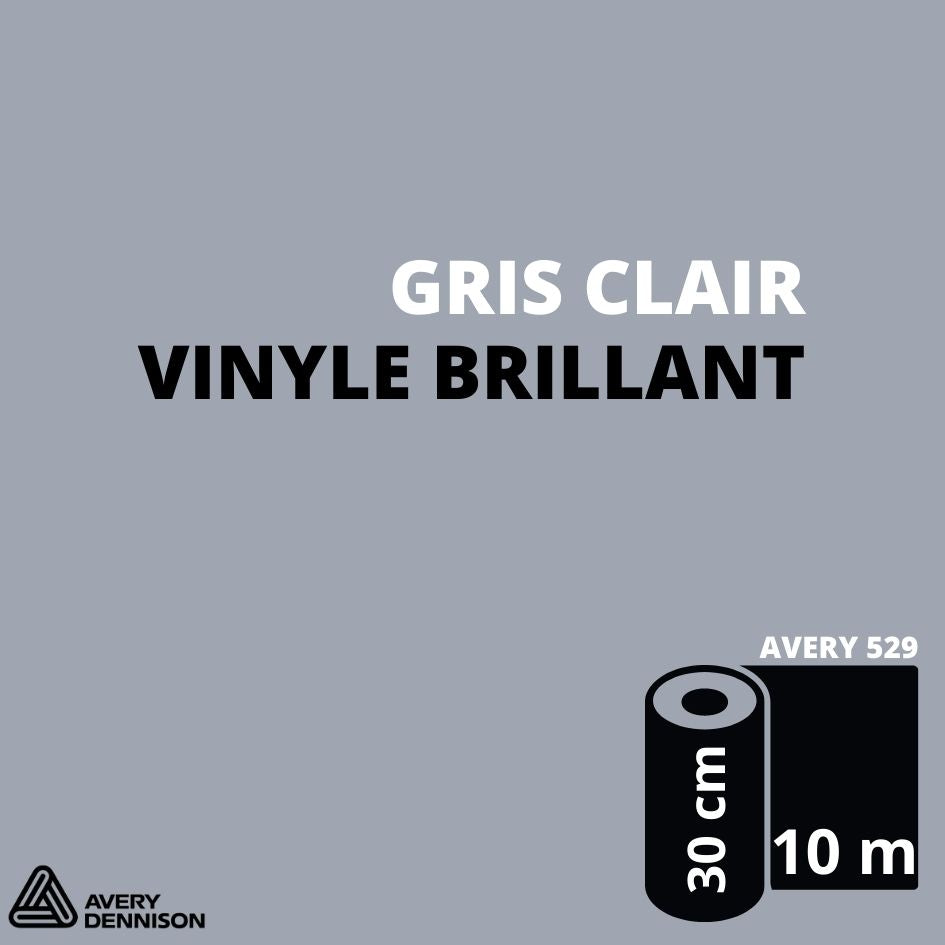 AVERY 500 - Vinyle Adhésif - Gris Clair Brillant - 30 cm x 10 m