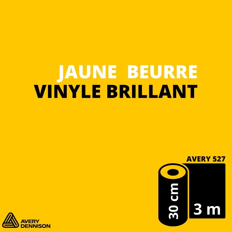 AVERY 500 - Vinyle Adhésif - Jaune Beurre Brillant - 30 cm x 3 m