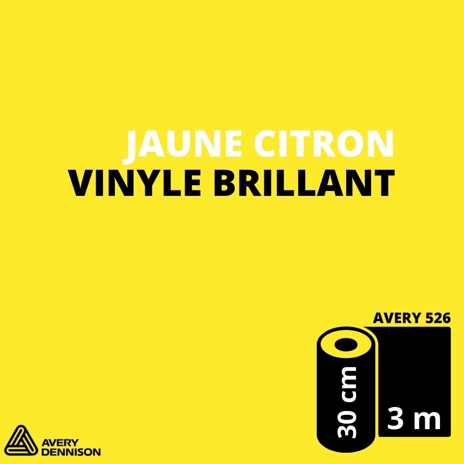 AVERY 500 - Vinyle Adhésif - Jaune Citron Brillant - 30 cm x 3 m