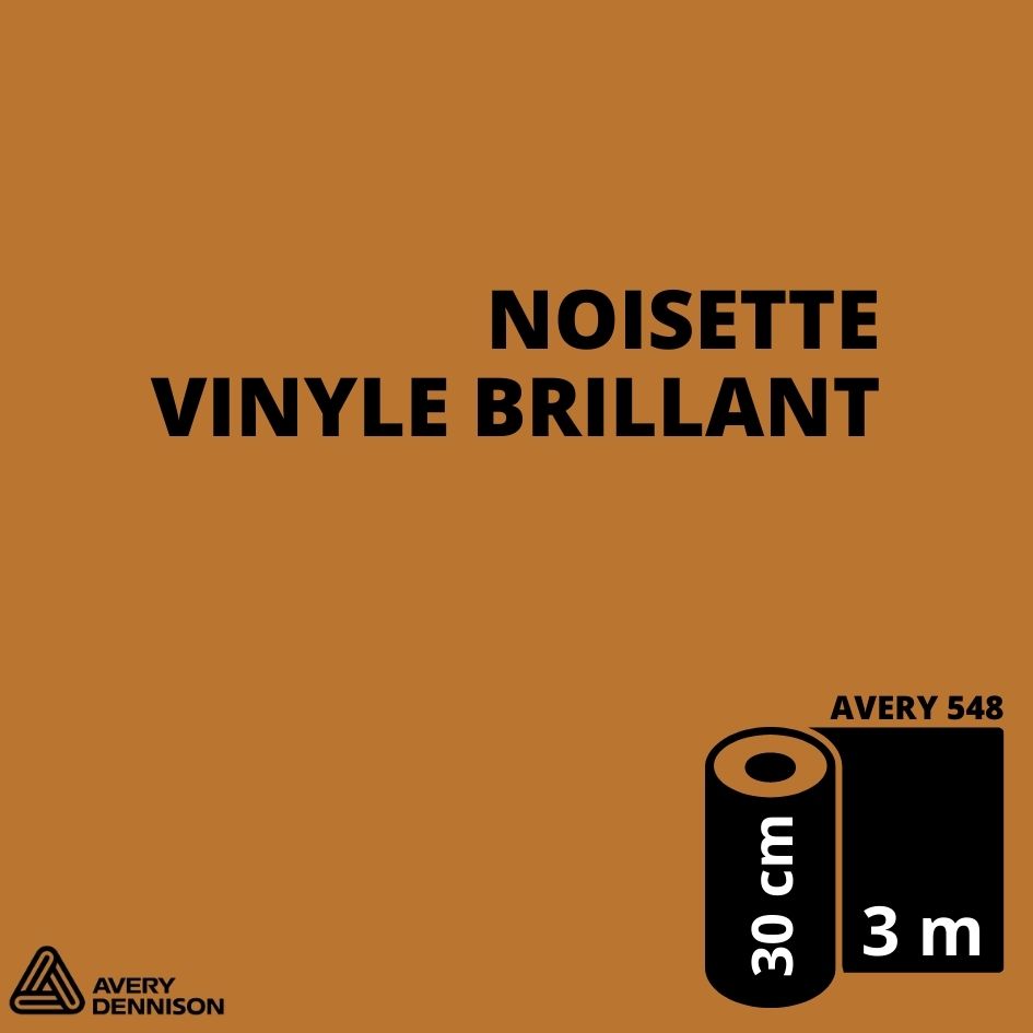 AVERY 500 - Vinyle Adhésif - Noisette Brillant - 30 cm x 3 m