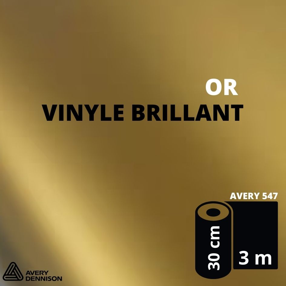 AVERY 500 - Vinyle Adhésif - Or Brillant - 30 cm x 3 m