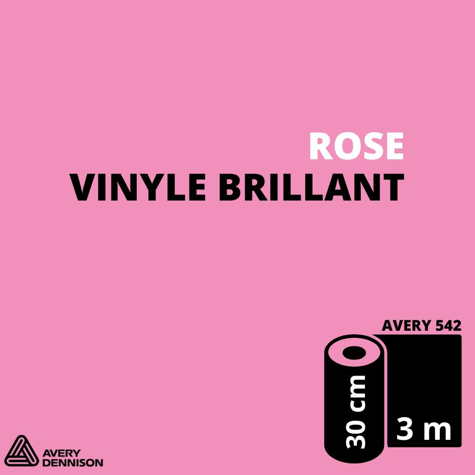 AVERY 500 - Vinyle Adhésif - Rose Brillant - 30 cm x 3 m