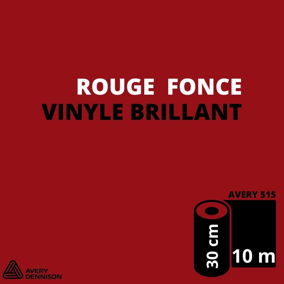 AVERY 500 - Vinyle Adhésif - Rouge Foncé Brillant - 30 cm x 10 m