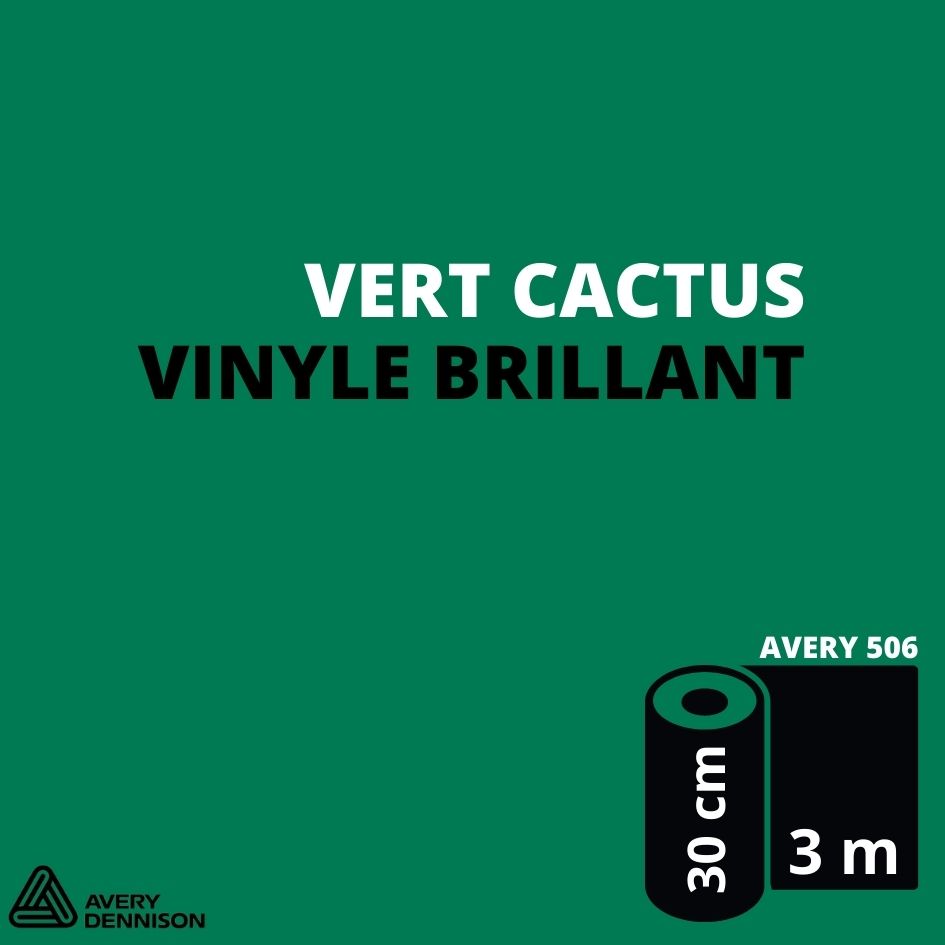 AVERY 500 - Vinyle Adhésif - Vert Cactus Brillant - 30 cm x 3 m