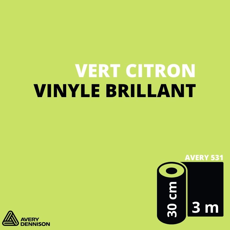 AVERY 500 - Vinyle Adhésif - Vert Citron Brillant - 30 cm x 3 m