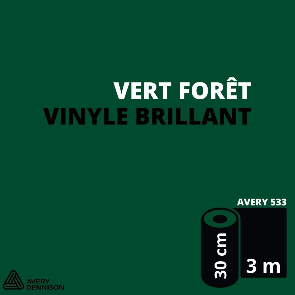AVERY 500 - Vinyle Adhésif - Vert Forêt Brillant - 30 cm x 3 m
