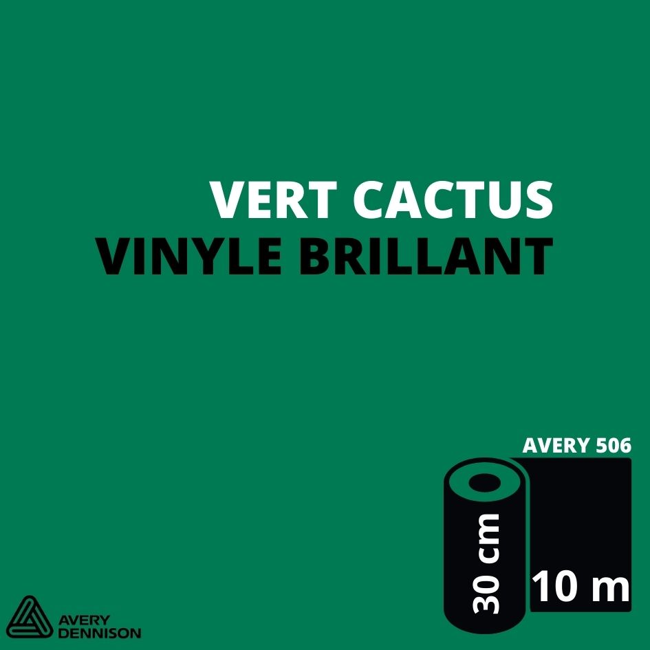 AVERY 500 - Vinyle Adhésif - Vert Cactus Brillant - 30 cm x 10 m