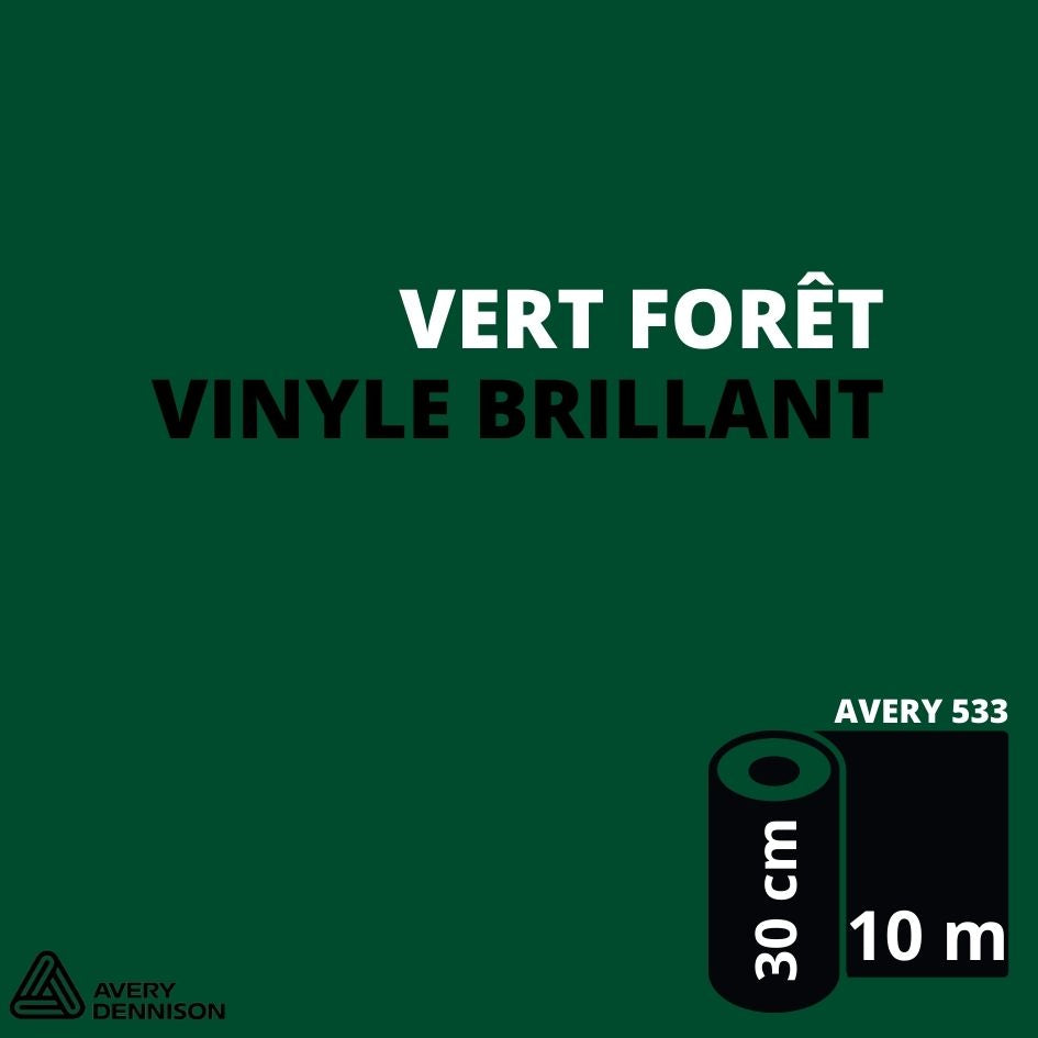 AVERY 500 - Vinyle Adhésif - Vert Forêt Brillant - 30 cm x 10 m