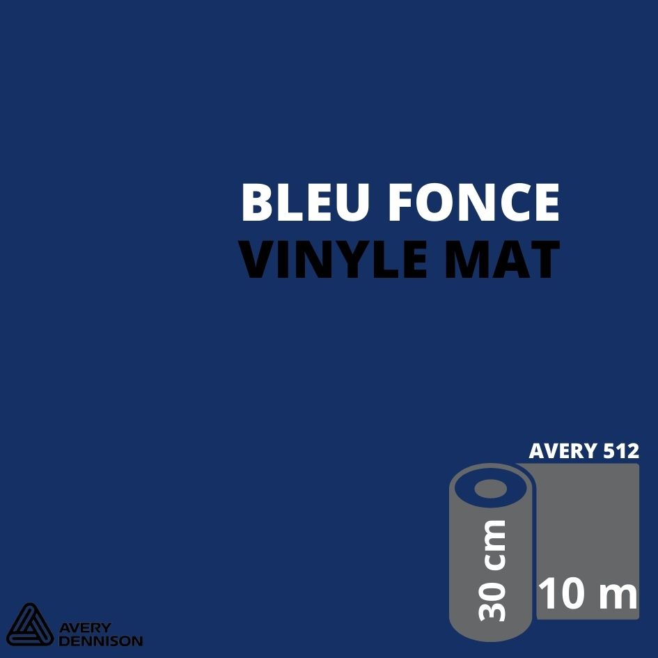 AVERY 500 - Vinyle Adhésif - Bleu Foncé Mat - 30 cm x 10 m