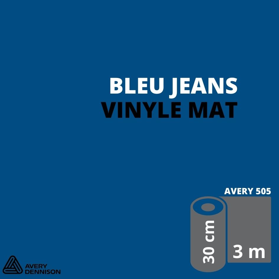AVERY 500 - Vinyle Adhésif - Bleu Jeans Mat - 30 cm x 3 m