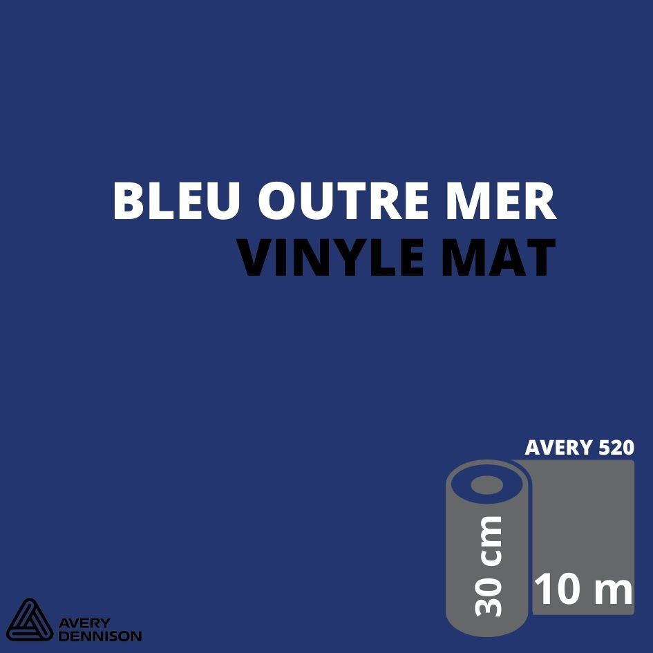 AVERY 500 - Vinyle Adhésif - Bleu Outremer Mat - 30 cm x 10 m