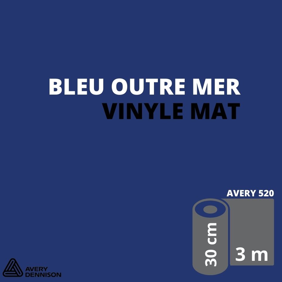 AVERY 500 - Vinyle Adhésif - Bleu Outremer Mat - 30 cm x 3 m
