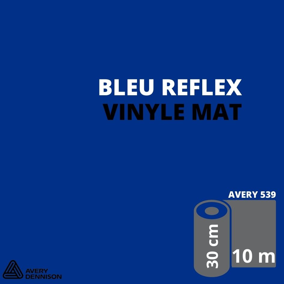 AVERY 500 - Vinyle Adhésif - Bleu Reflex Mat - 30 cm x 10 m