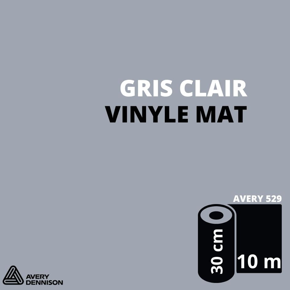 AVERY 500 - Vinyle Adhésif - Gris Clair Mat - 30 cm x 10 m