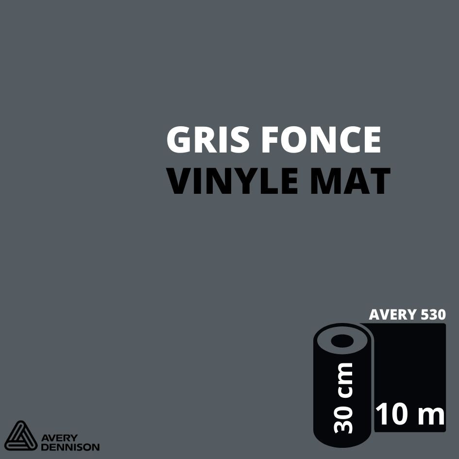 AVERY 500 - Vinyle Adhésif - Gris Foncé Mat - 30 cm x 10 m