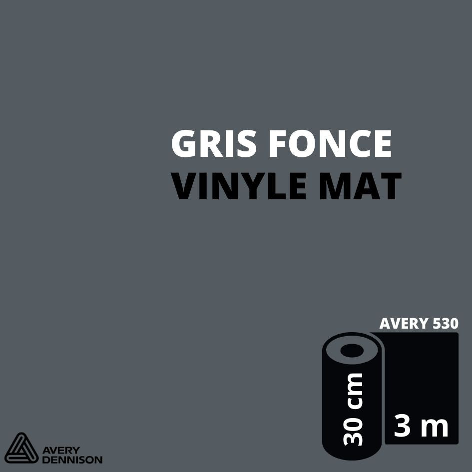 AVERY 500 - Vinyle Adhésif - Gris Foncé Mat - 30 cm x 3 m