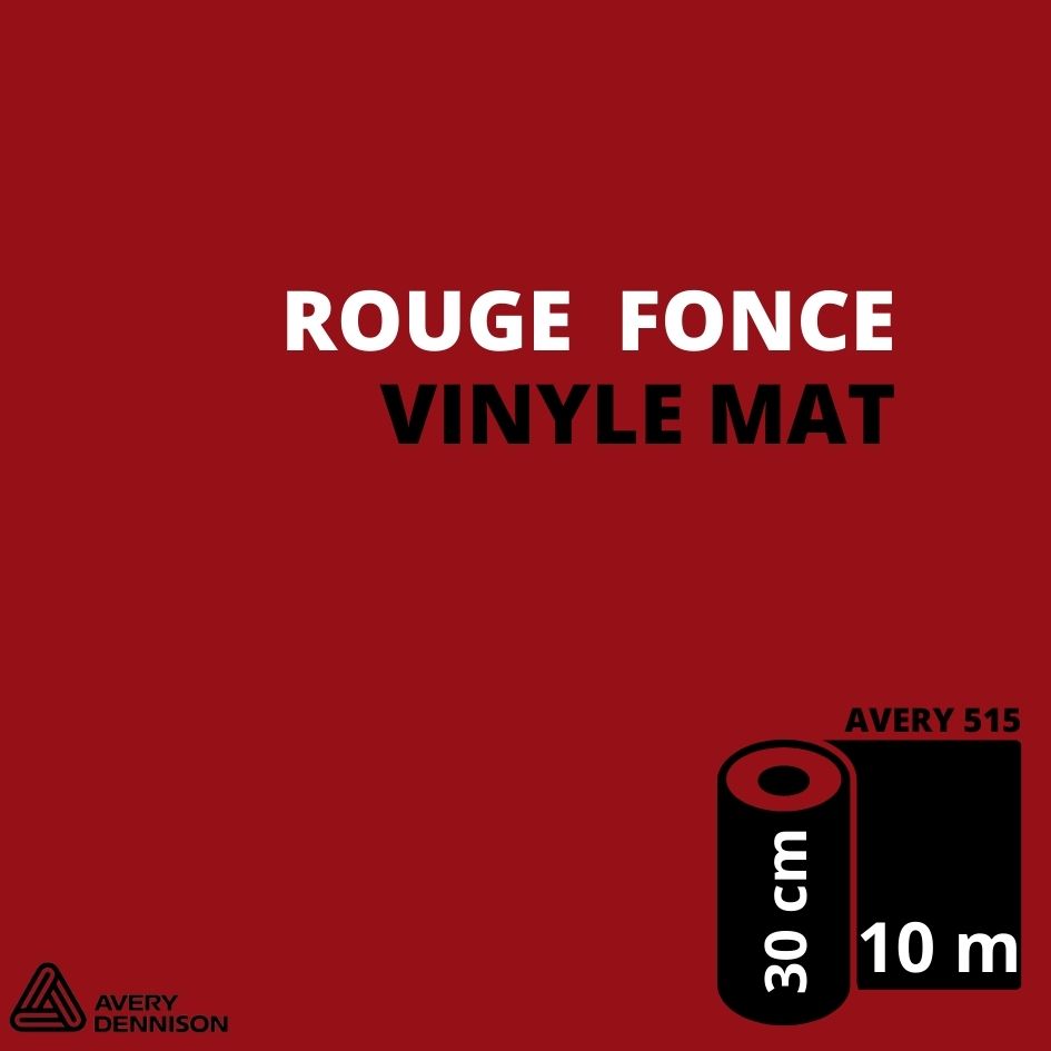 AVERY 500 - Vinyle Adhésif - Rouge Foncé Mat - 30 cm x 10 m