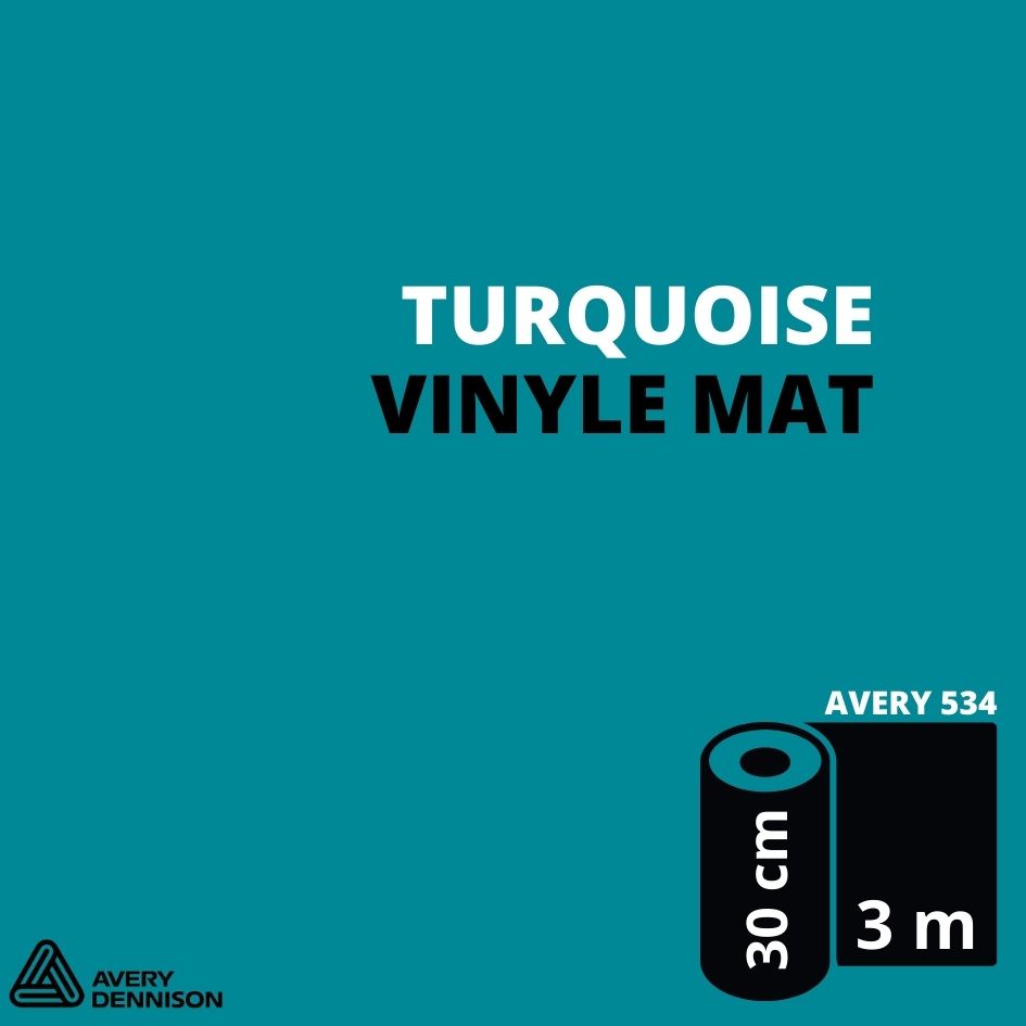 AVERY 500 - Vinyle Adhésif - Turquoise Mat - 30 cm x 3 m