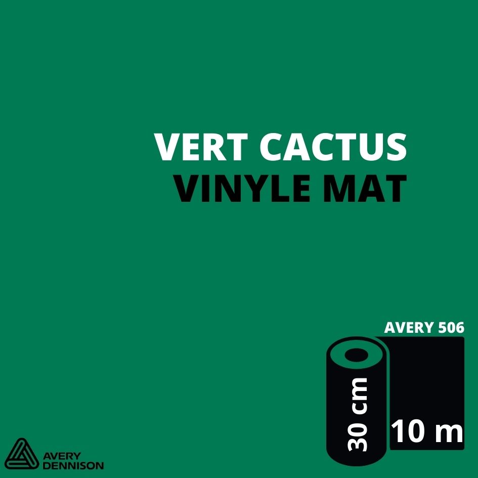 AVERY 500 - Vinyle Adhésif - Vert Cactus Mat - 30 cm x 10 m