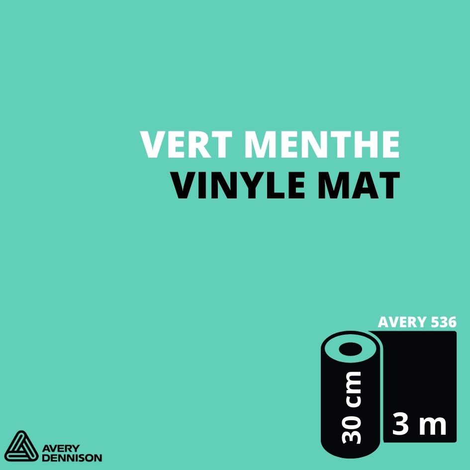 AVERY 500 - Vinyle Adhésif - Vert Menthe Mat - 30 cm x 3 m